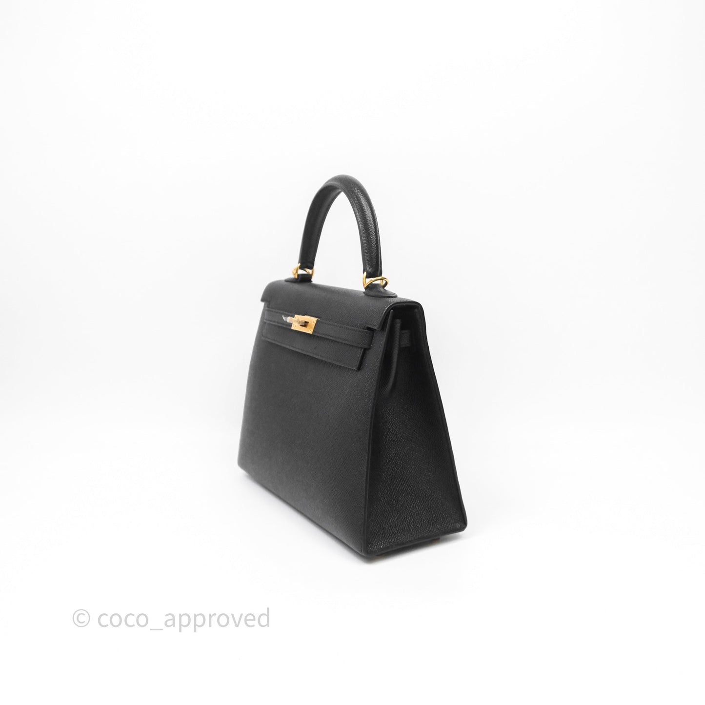 Hermès Kelly 25 Black Noir 89 Epsom Gold Hardware