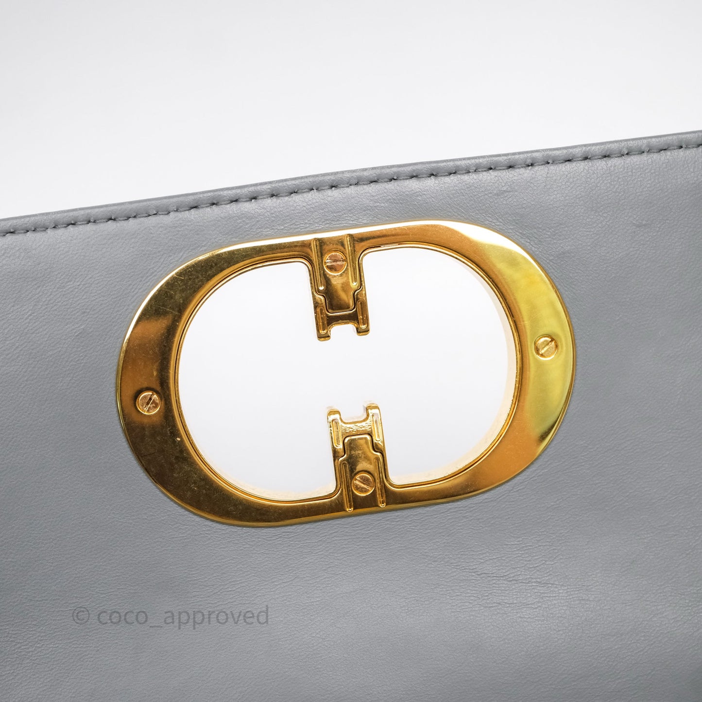 Christian Dior Caro Bag Medium Stone Grey Cannage Calfskin Gold Hardware