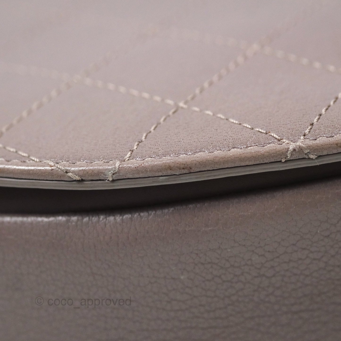 Chanel Coco Curve Flap Burnished Lilac Grey Calfskin Goatskin Antique Gold Hardware