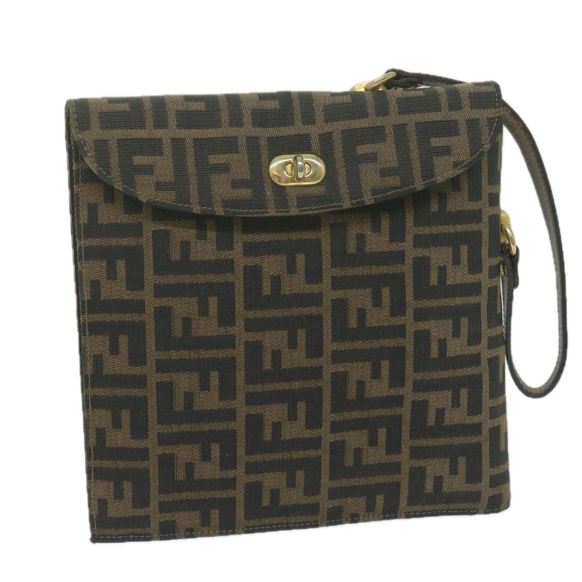 Luxury FendiZucca Canvas Hand Bag Black Brown64269