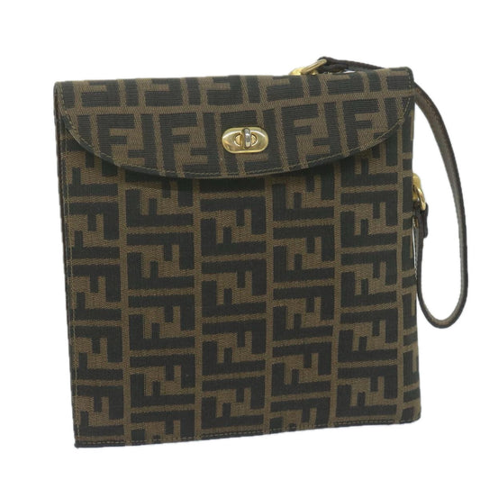 Luxury FendiZucca Canvas Hand Bag Black Brown64269