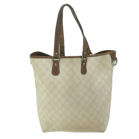 GUCCI GG Supreme Tote Bag PVC Leather Cream 189896  64280