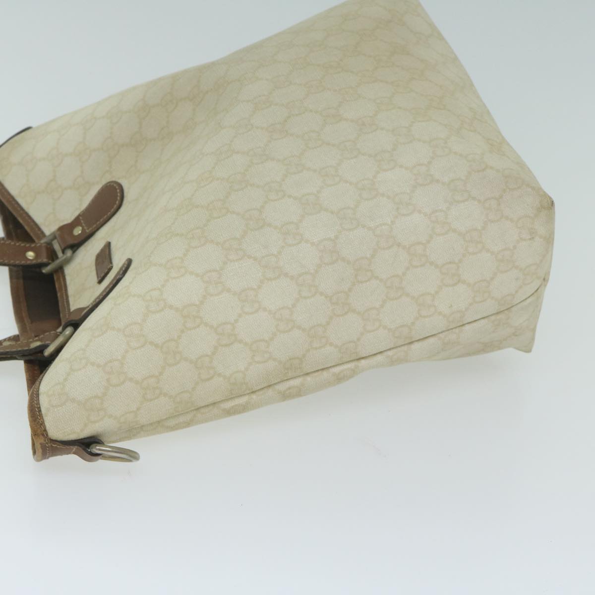GUCCI GG Supreme Tote Bag PVC Leather Cream 189896  64280