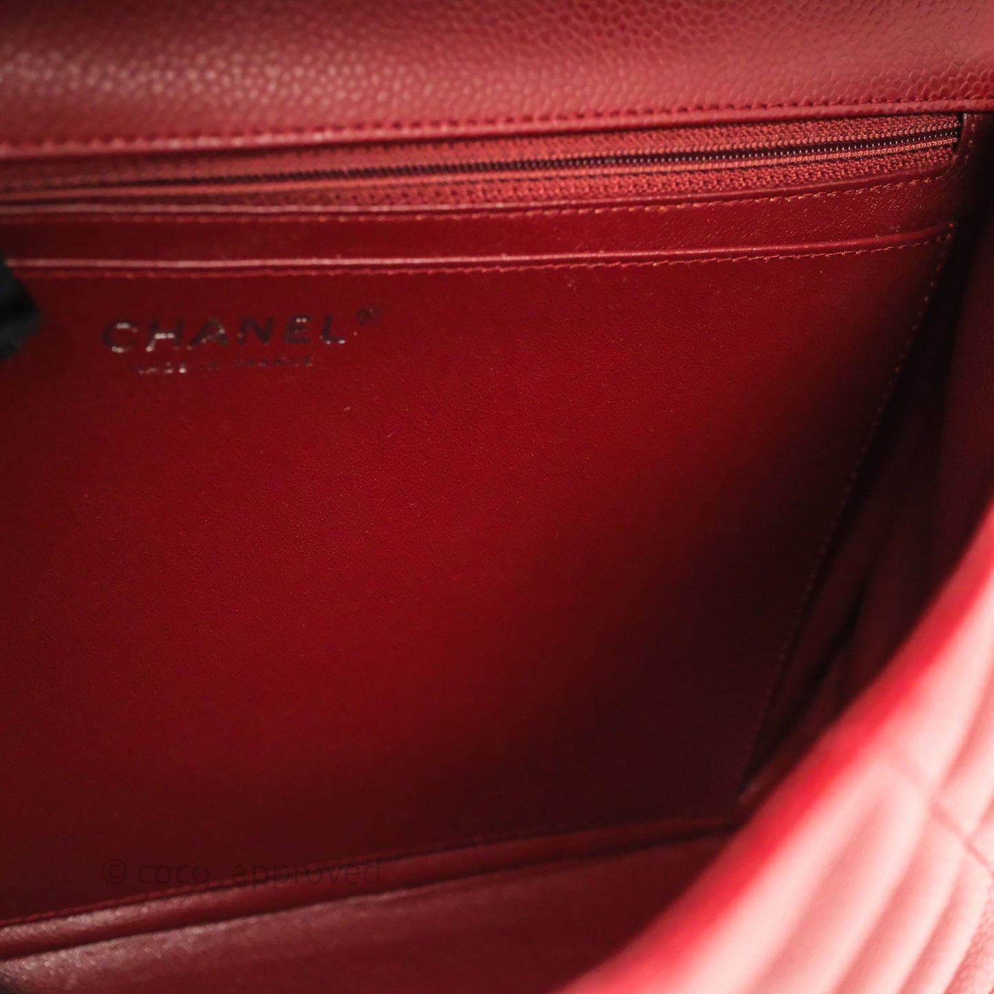 Chanel Jumbo Single Flap Dark Red Caviar Silver Hardware⁣⁣
