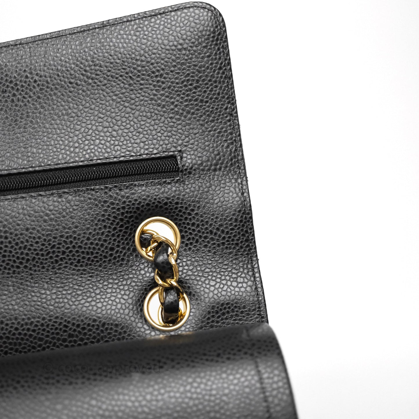 Chanel Classic M/L Medium Flap Quilted Black Caviar Gold Hardware
