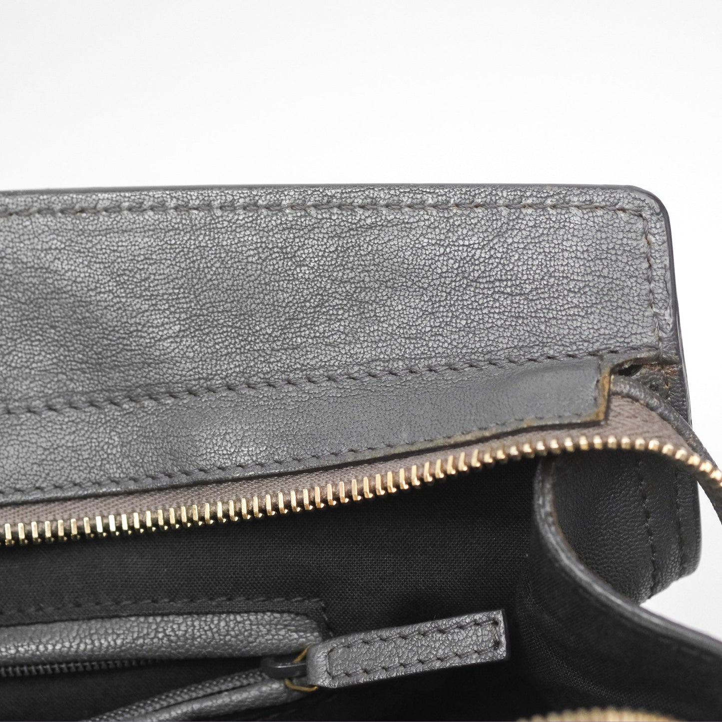 Saint Laurent Chyc Bag Dark Grey Calfskin Gold Hardware