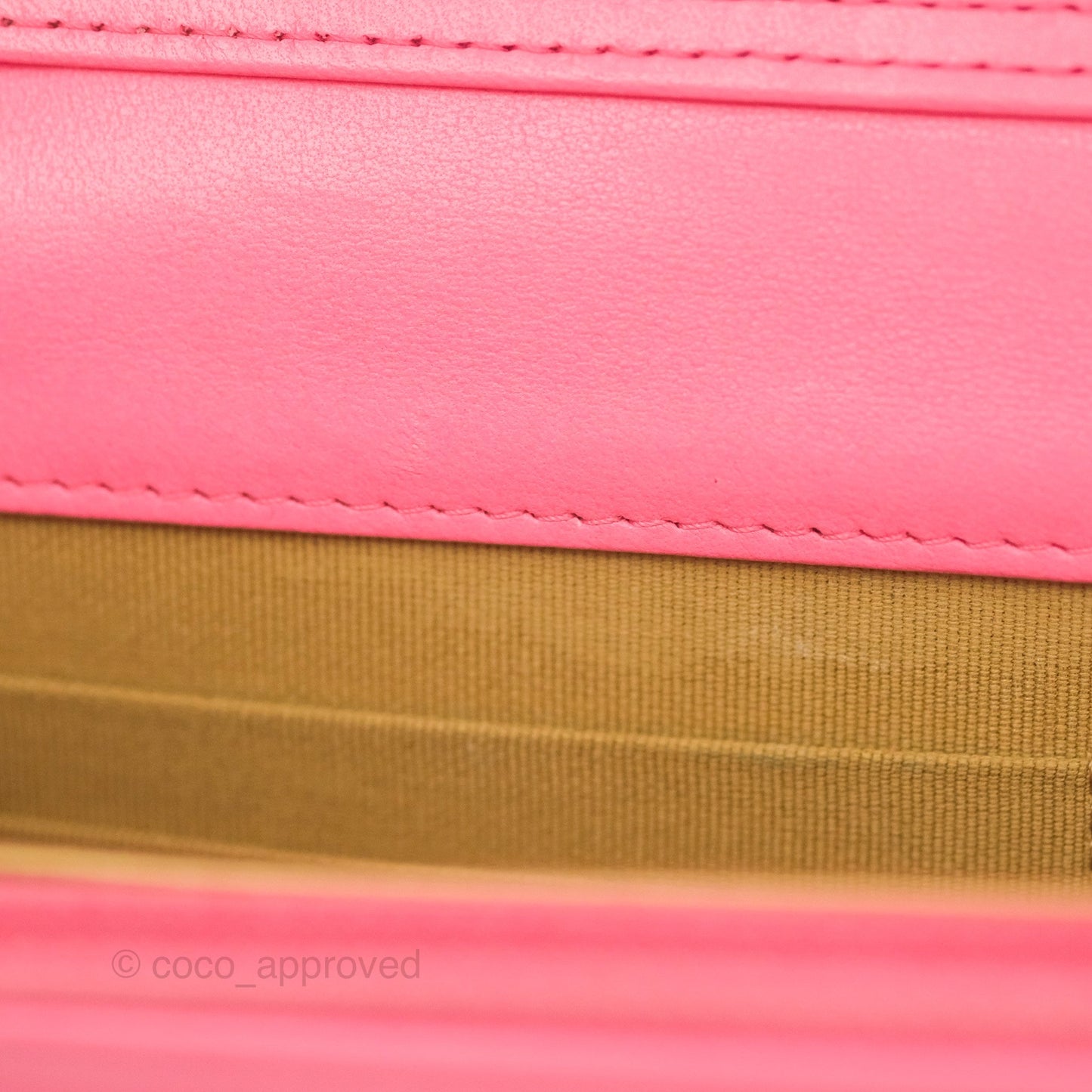 Chanel Quilted Pearl Crush Wallet on Chain WOC Pink Lambskin Aged Gold Hardware