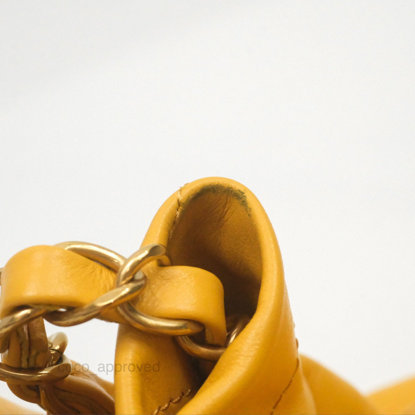 Chanel 22 Small Mustard Yellow Shiny Aged Calfskin Aged Gold Hardware
