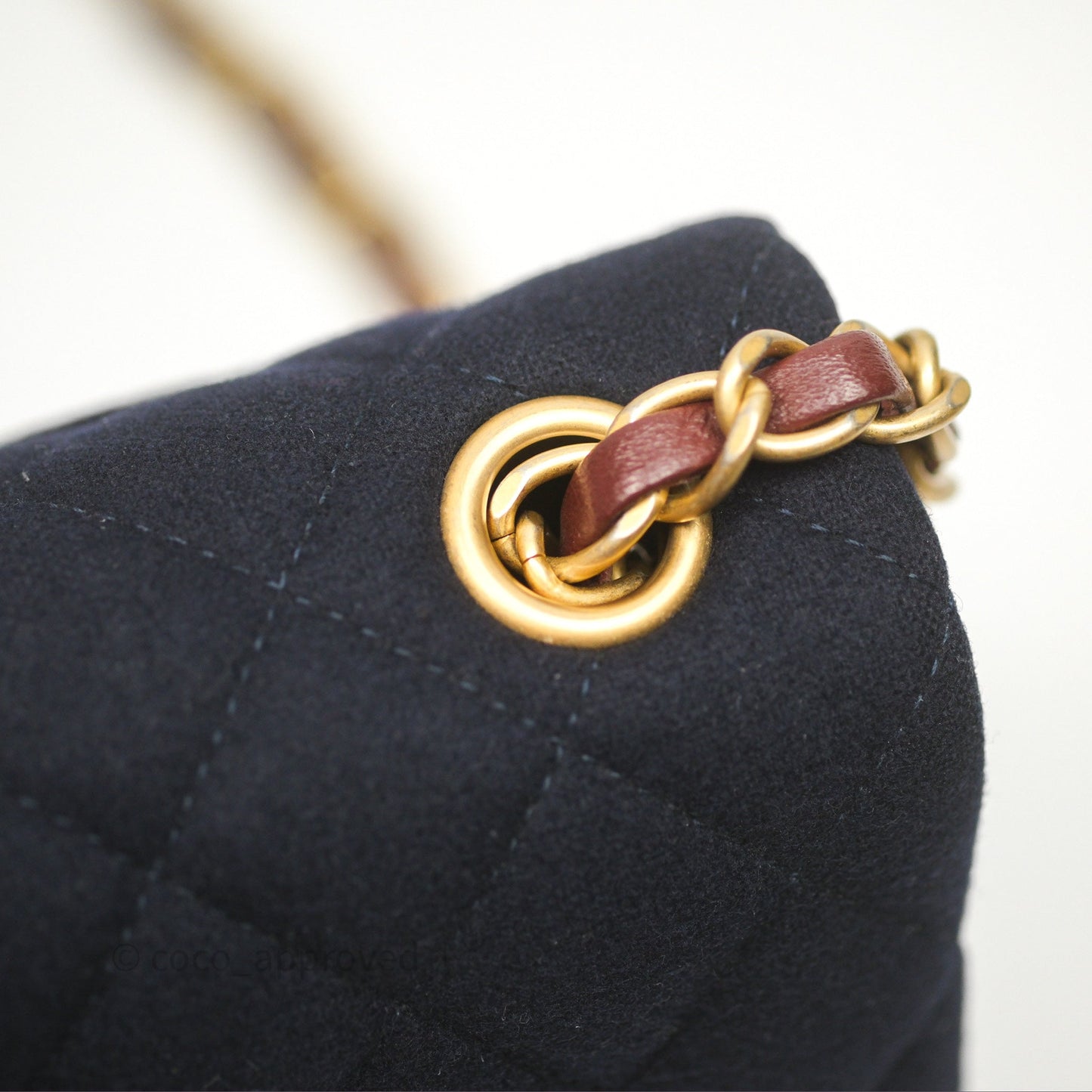 Chanel Paris-Hamburg Charms Mini Rectangular Flap Navy Wool 18C