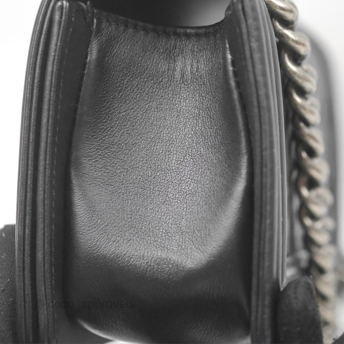 Chanel Small Boy Black Calfskin Ruthenium Hardware