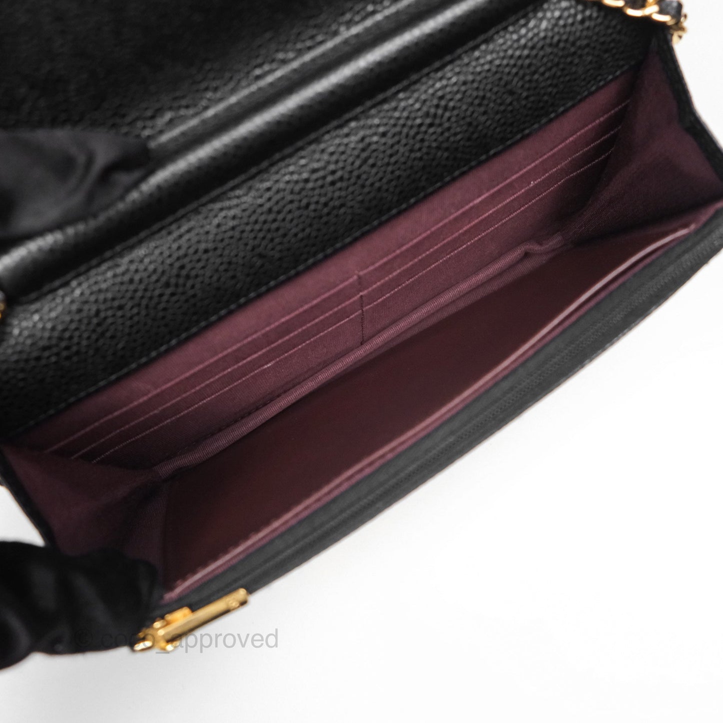 Chanel Classic Wallet On Chain WOC Quilted Black Caviar Gold Hardware
