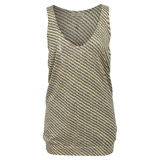 Luxury Bottega Veneta Stripe Printed Tank Top in Multicolor Silk