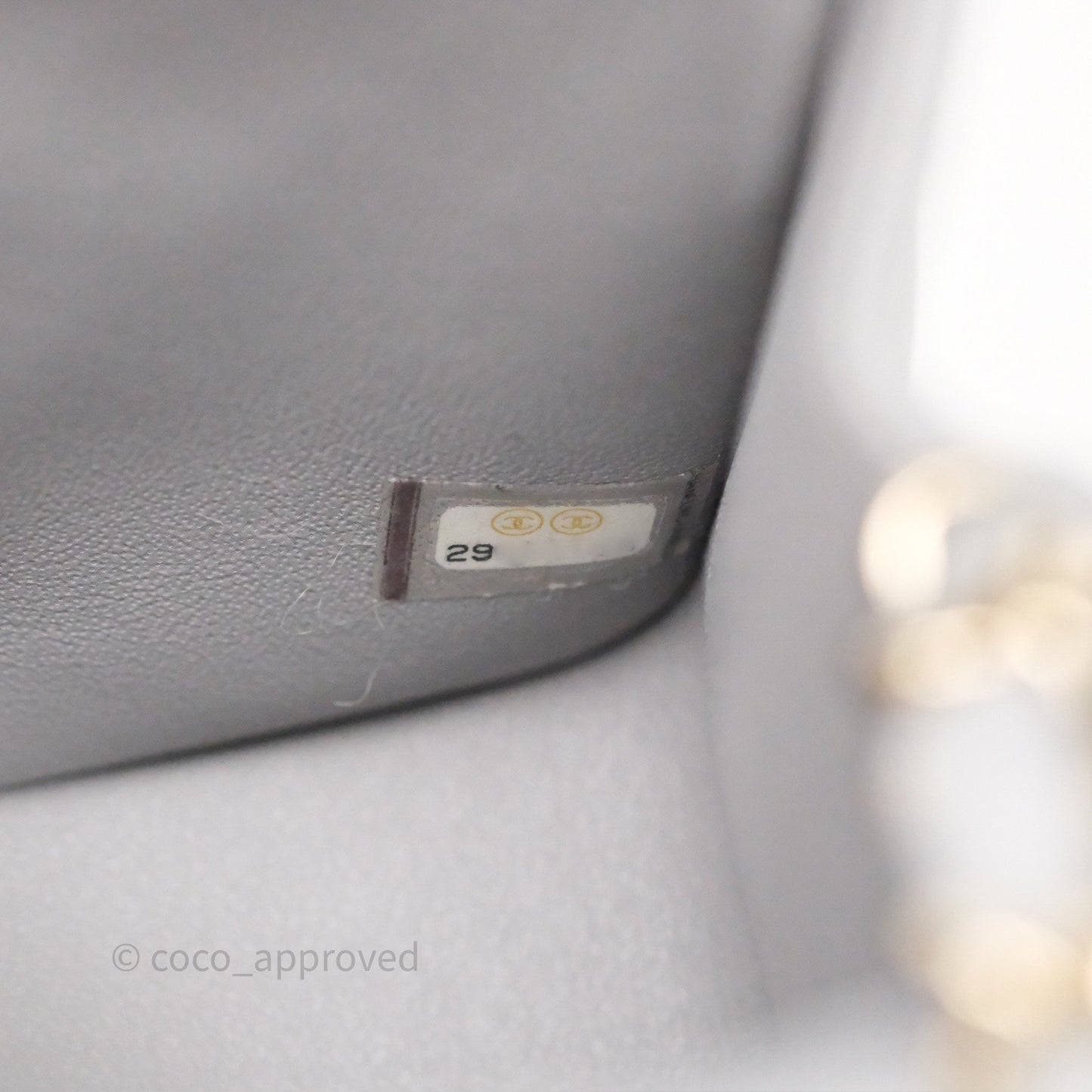 Chanel Mini Square Flap Chevron Grey Lambskin Gold Hardware