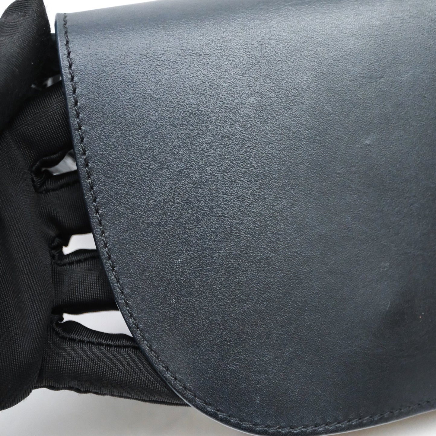 Loewe Mini Gate Dual Bag in Soft Calfskin & Jacquard Strap Black