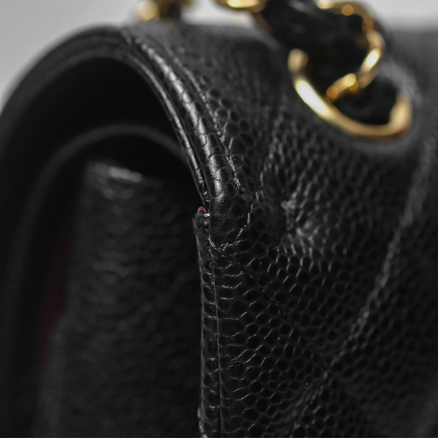 Chanel Classic M/L Medium Flap Quilted Black Caviar Gold Hardware