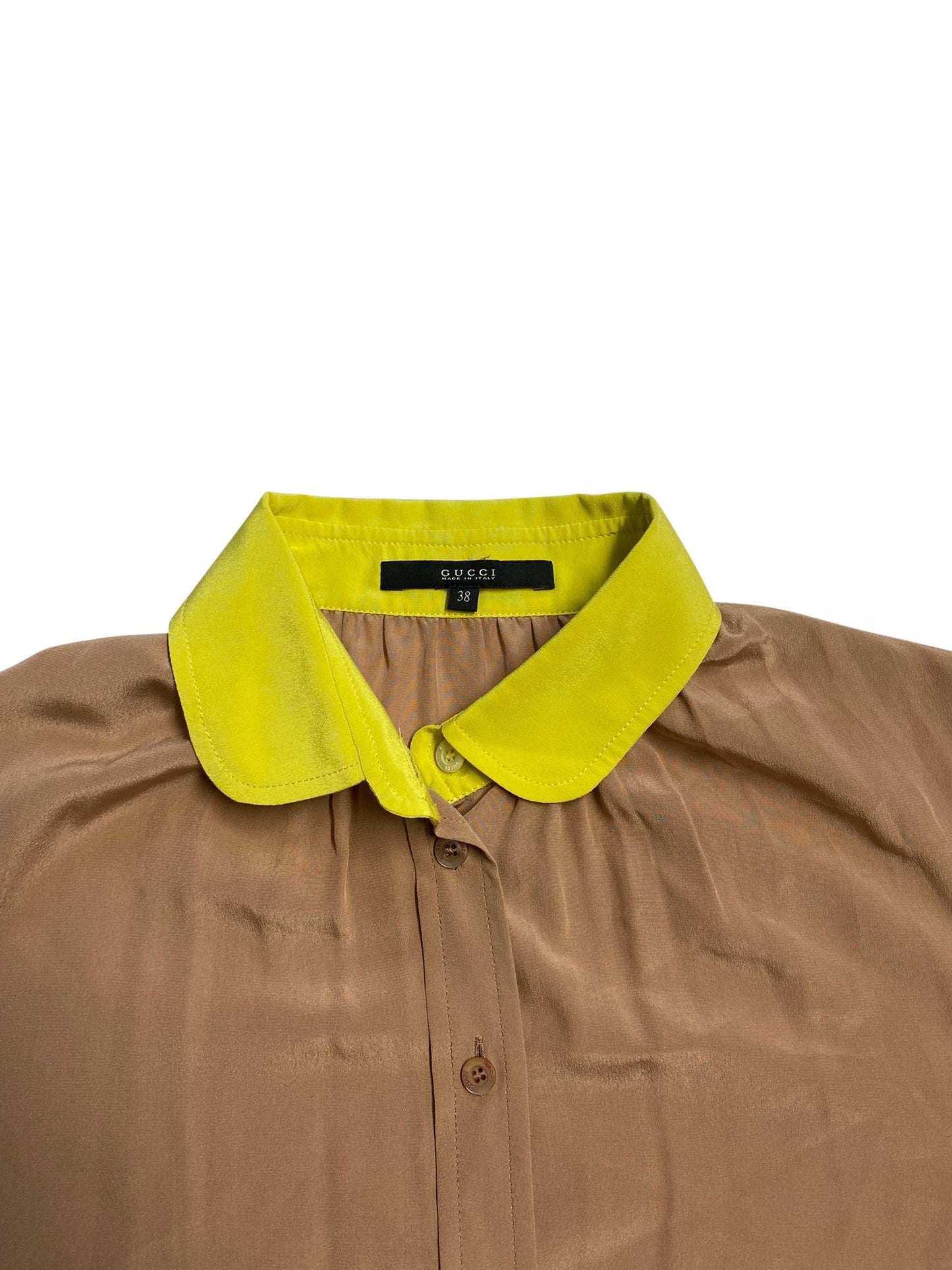 Luxury Gucci Trending 2025 Buttondown Shirt in Brown Silk