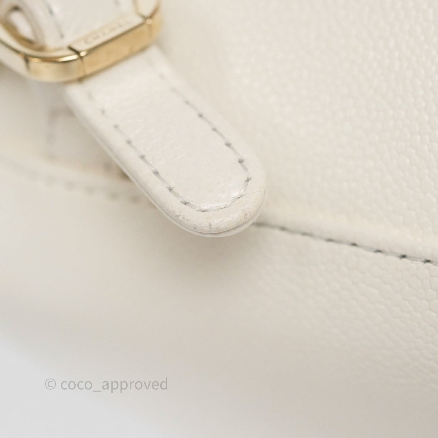 Chanel Quilted Business Affinity Backpack Ivory White Caviar Gold Hardware