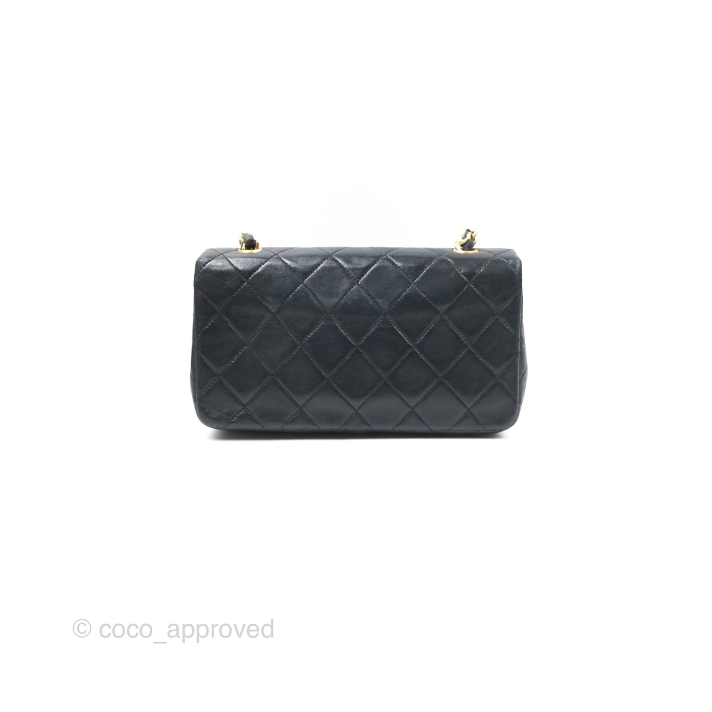 Chanel Vintage Mini Single Full Flap Bag Black Lambskin 24K Gold Hardware