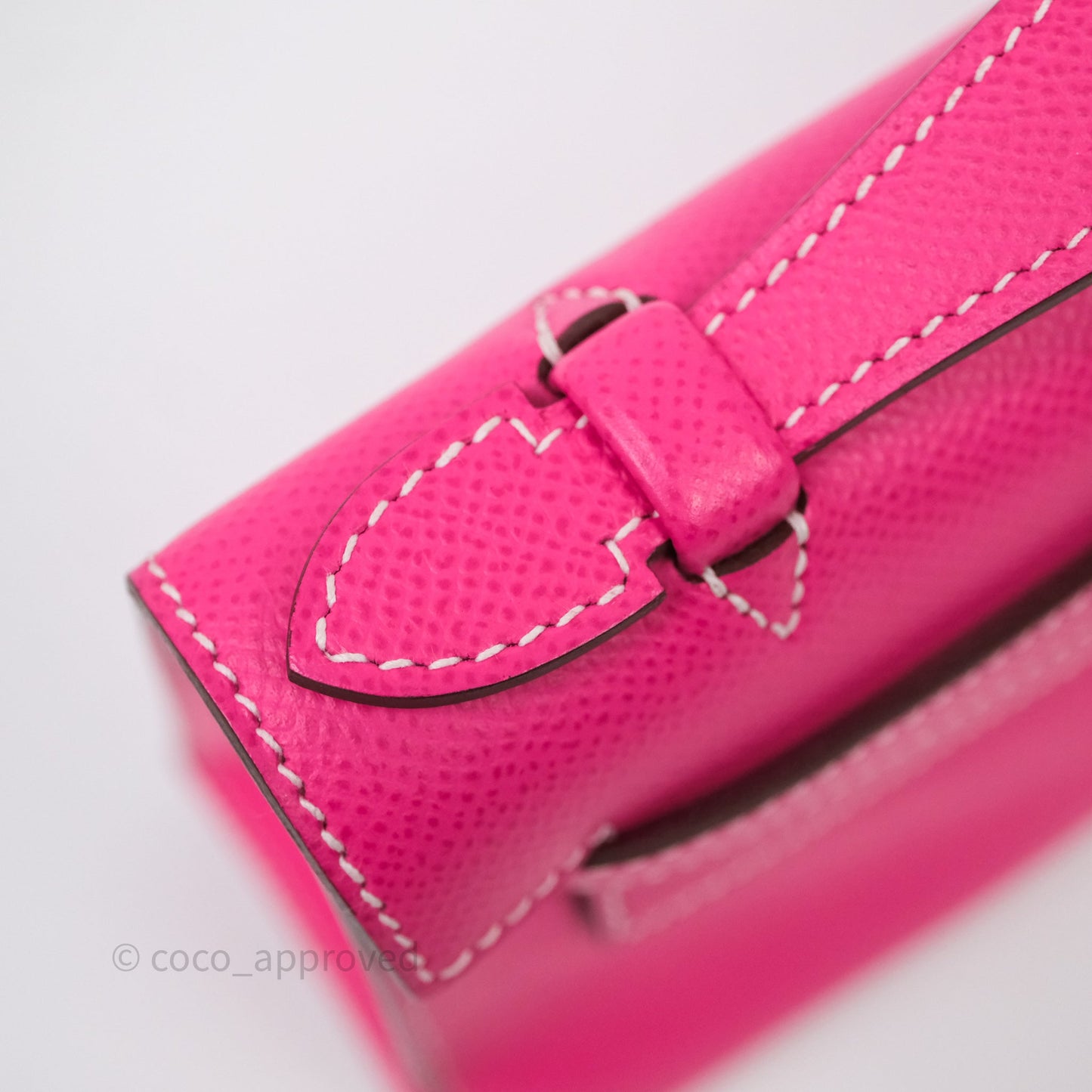 Hermès Kelly Pochette Clutch Rose Tyrien Epsom Palladium Hardware