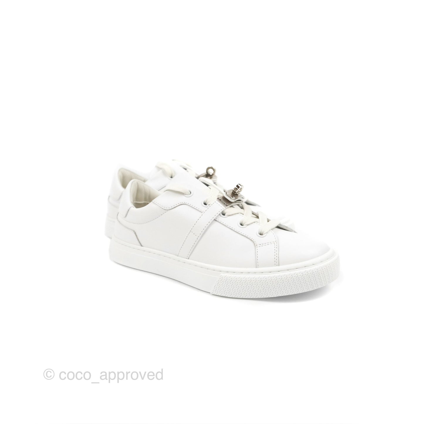 Hermès Day Sneaker Kelly Blanc Palladium Size 35.5