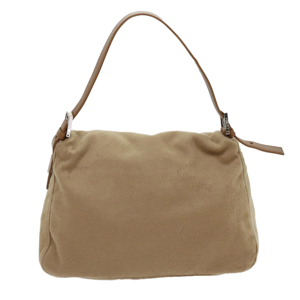 Luxury FendiMamma Baguette Shoulder Bag Wool Beige64454