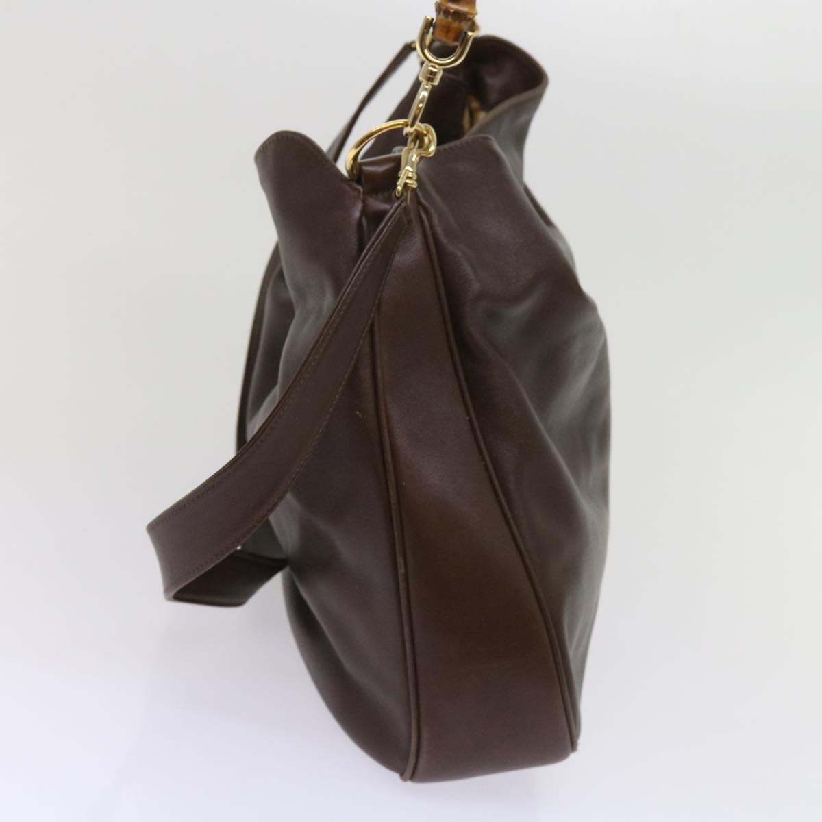GUCCI Bamboo Shoulder Bag Leather 2way Brown 001 1705 1577  64481
