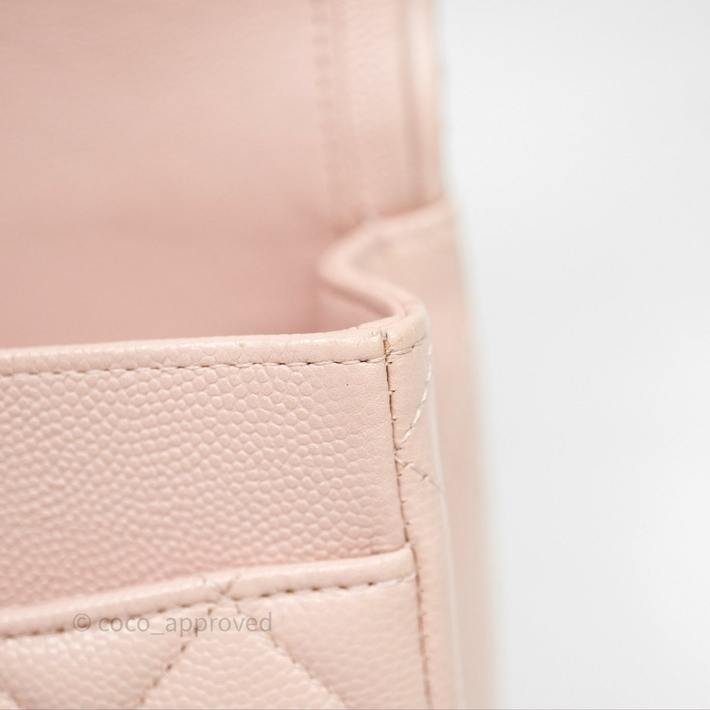 Chanel Small Classic Flap Quilted Rose Clair Caviar Gold Hardware