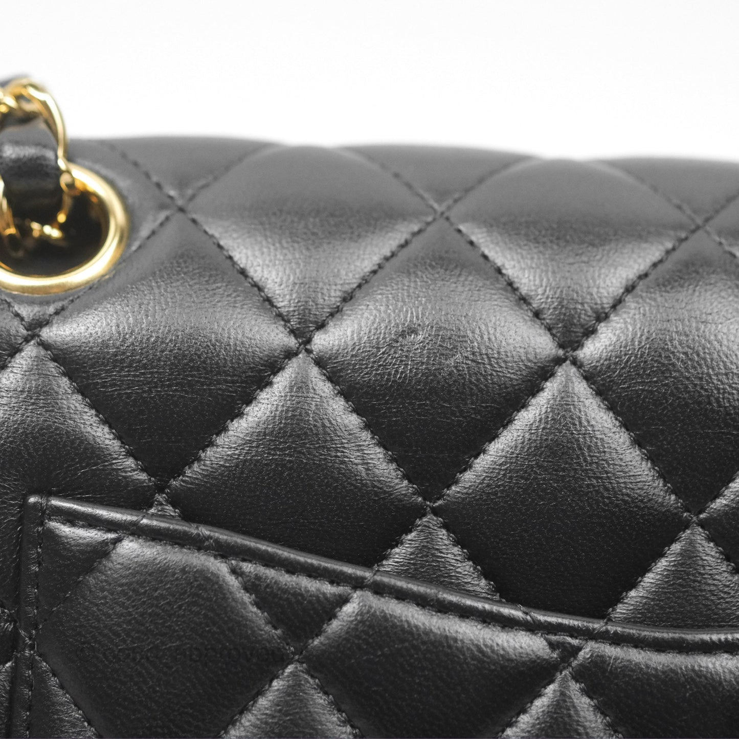 Chanel Small Classic Quilted Flap Black Lambskin Gold Hardware