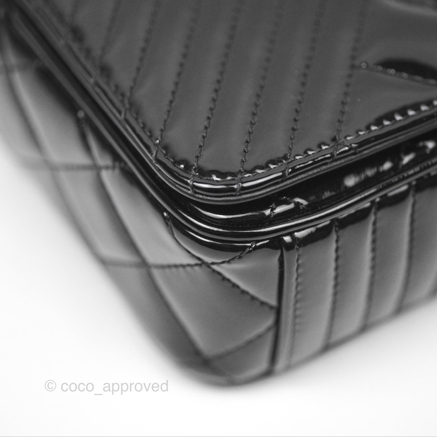 Chanel Small Flap Coco Boy Black Patent Silver Hardware