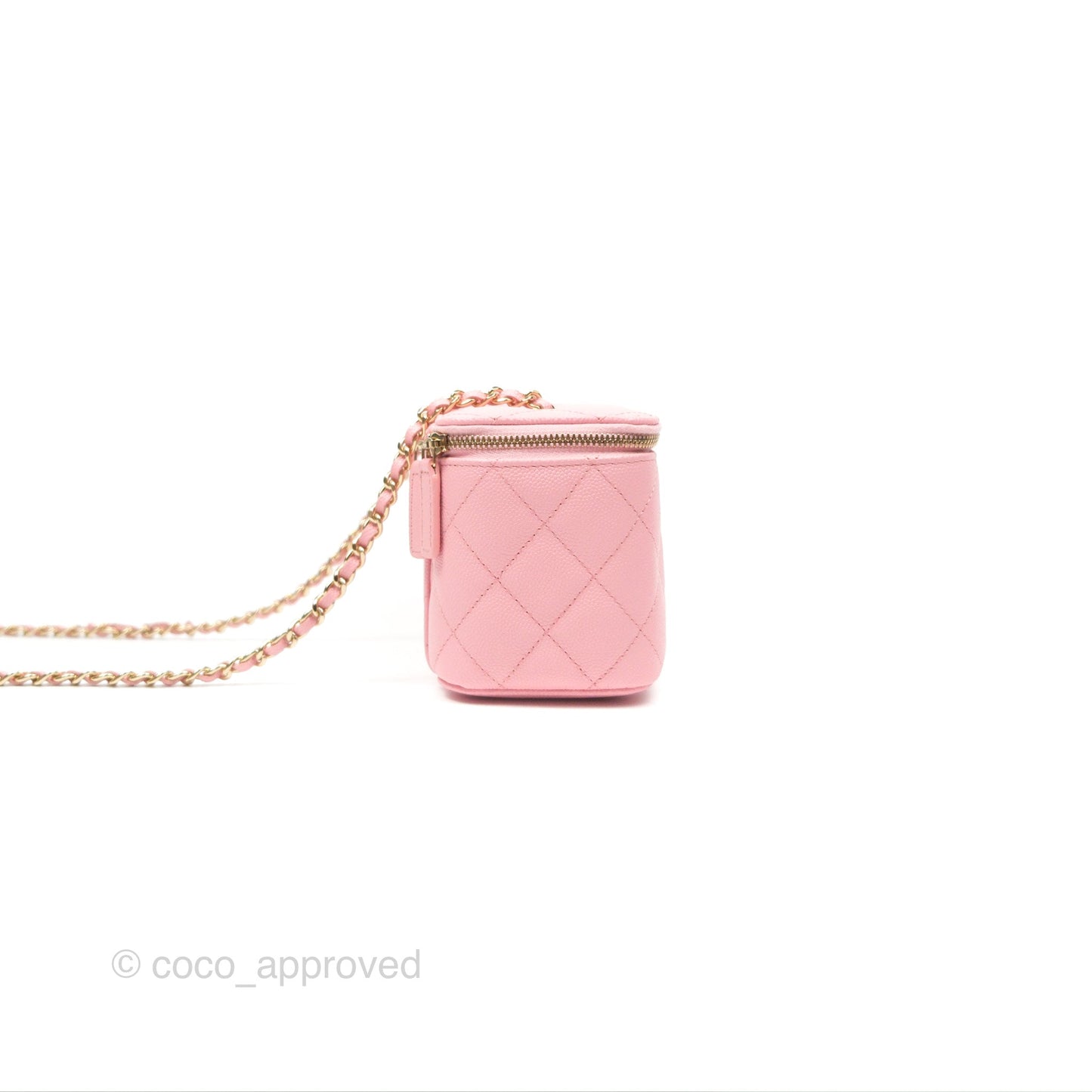 Chanel Classic Vanity With Chain Pink Caviar Gold Hardware