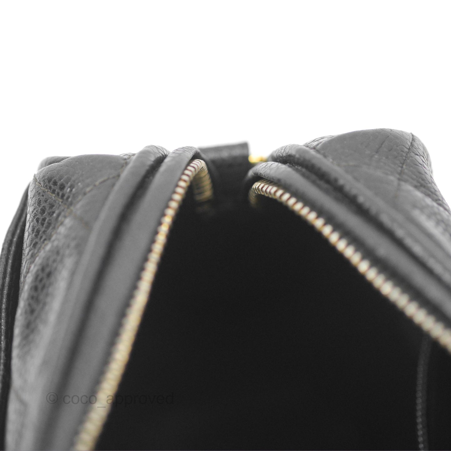 Chanel Vintage Camera Bag Black Caviar Gold Hardware