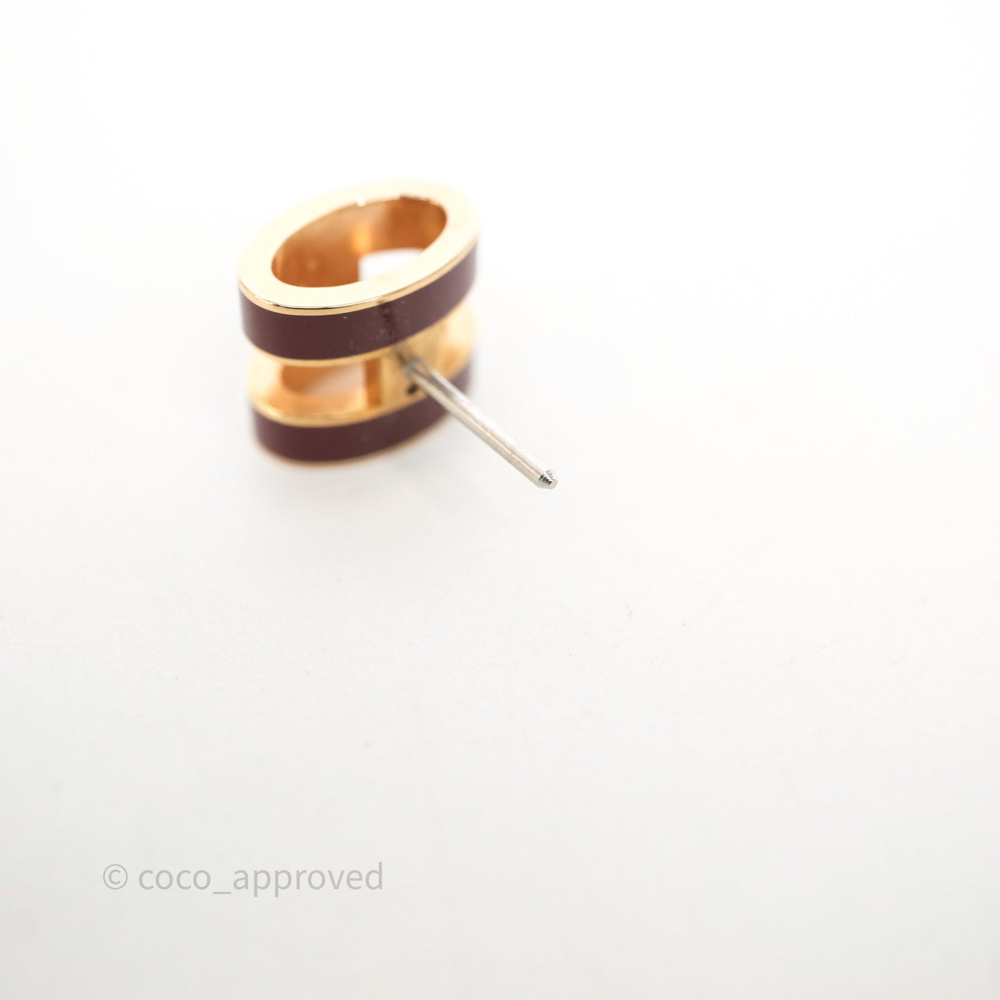Hermès Pop H Earrings Burgundy Rose Gold