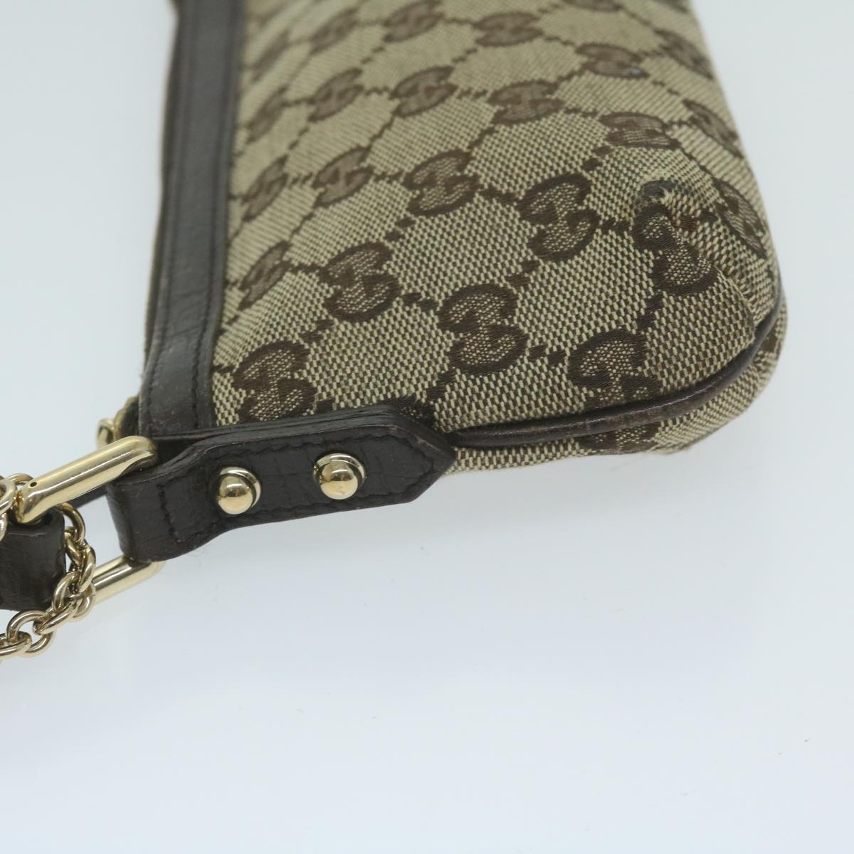 GUCCI GG Canvas Web Sherry Line Pouch Beige Red Green 152507  64507