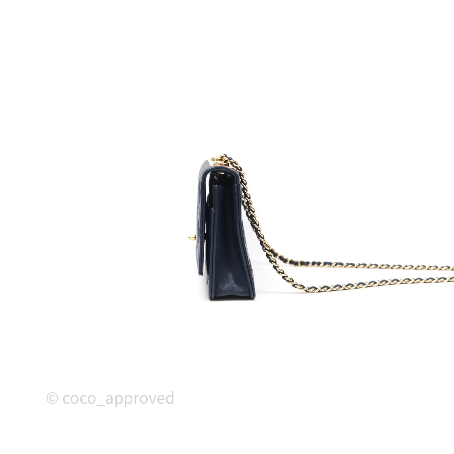 Chanel Trendy CC WOC Wallet On Chain Navy Lambskin Gold Hardware