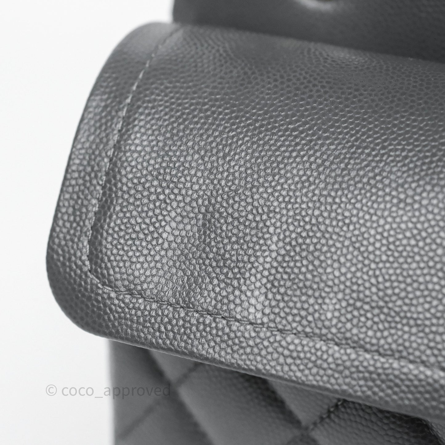 Chanel Small Classic Flap Quilted Dark Grey Caviar Gold Hardware