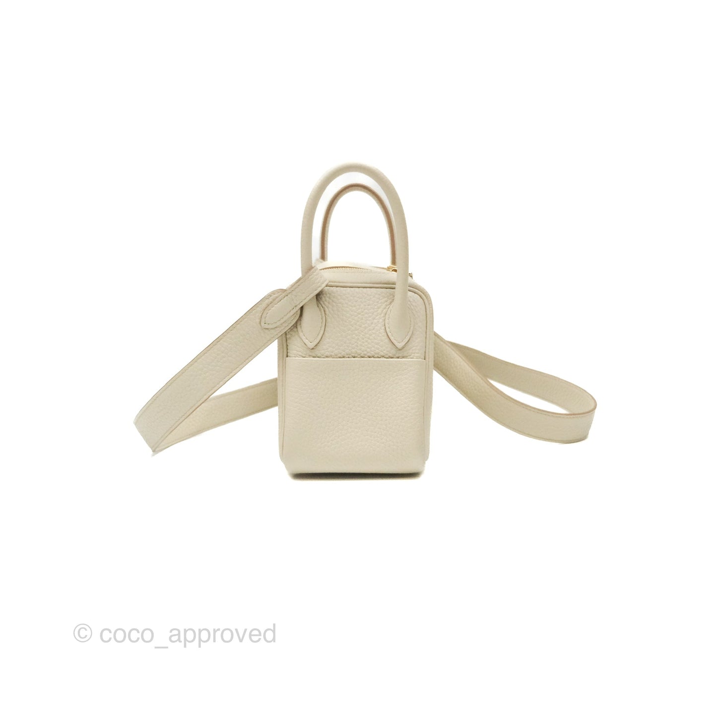 Hermès Mini Lindy 20 Beton Clemence Gold Hardware