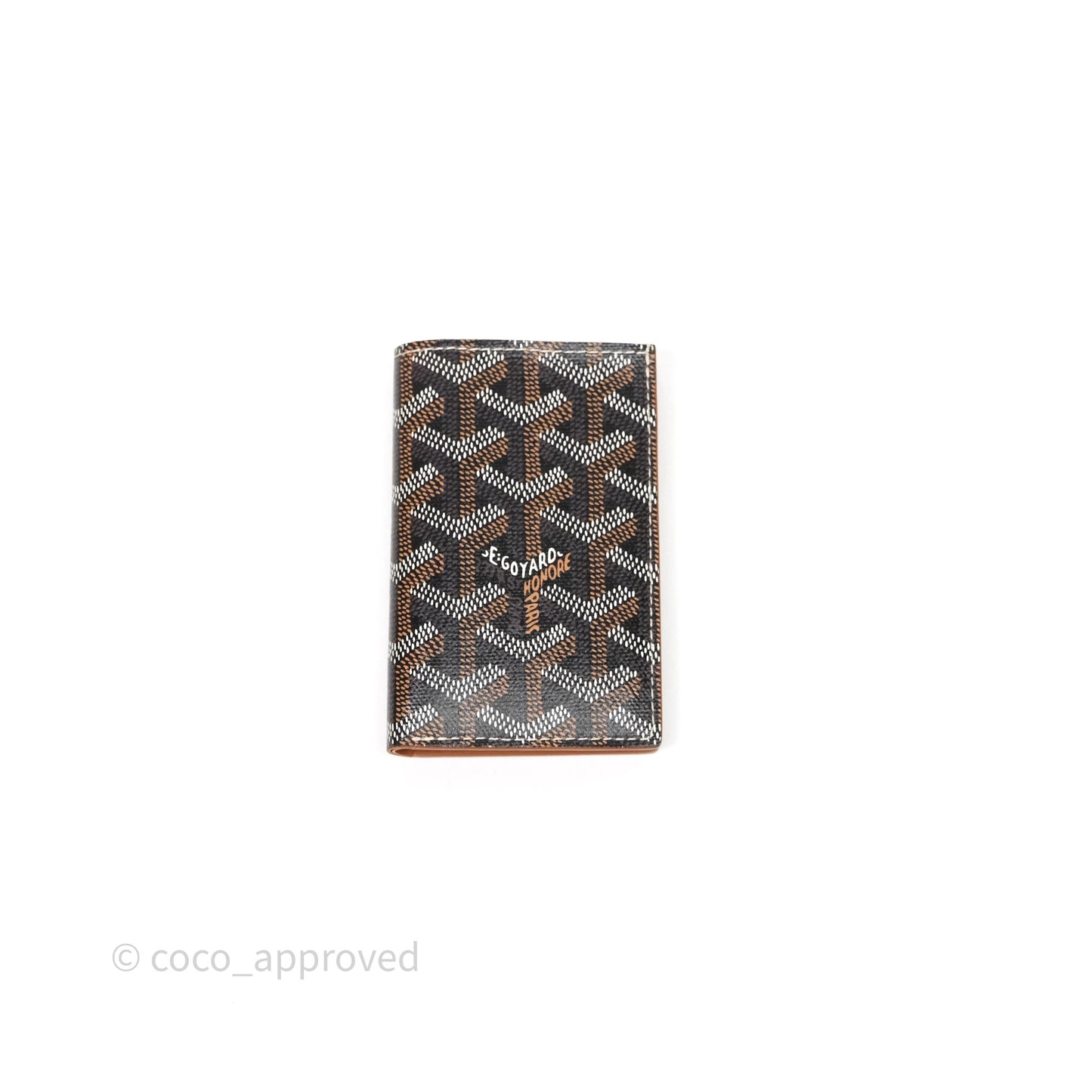 Goyard Saint Pierre Card Wallet Black/ Tan Goyardine