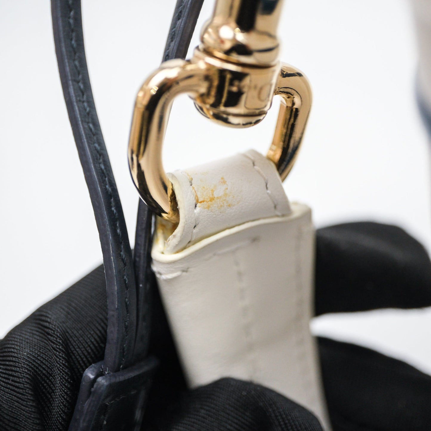 Dior Small Vibe Bucket Bag White Navy Smooth Calfskin