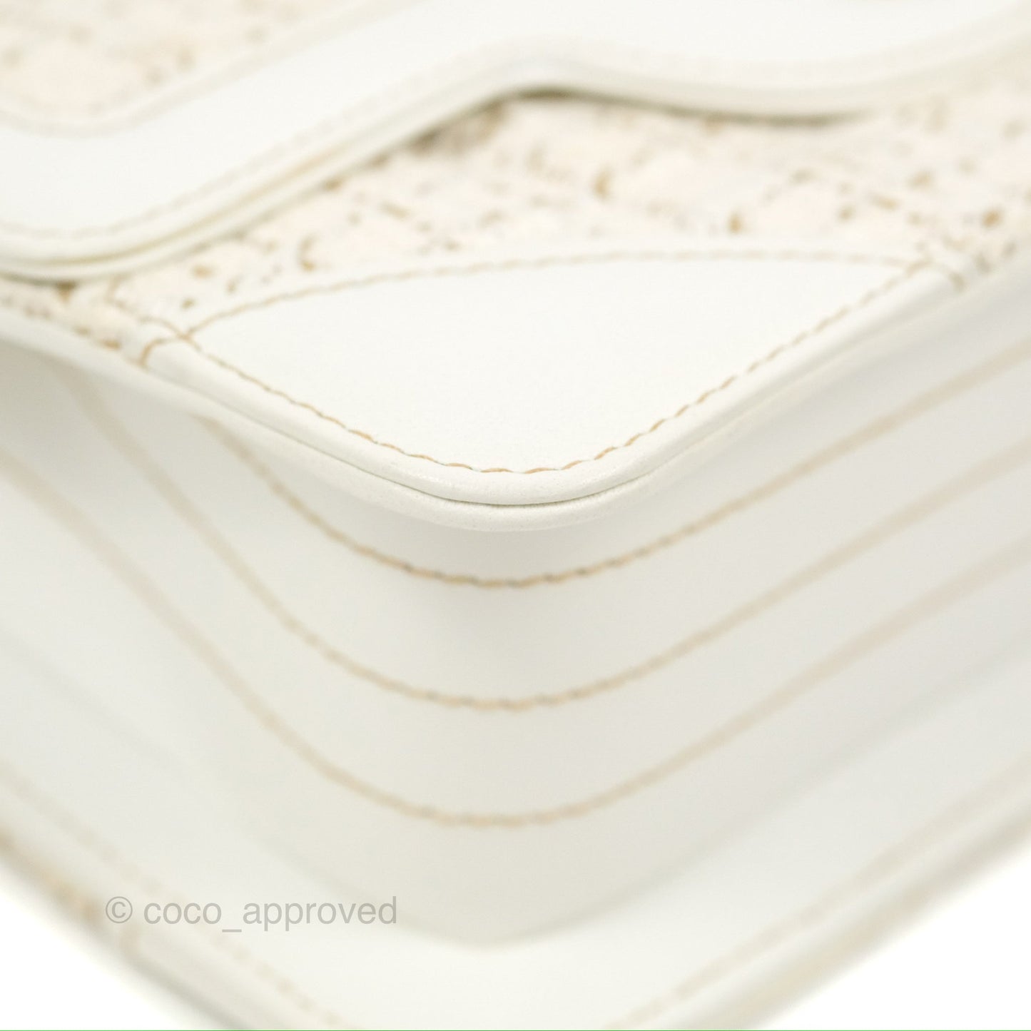 Chanel Small Tweed Flap Bag White Aged Gold Hardware
