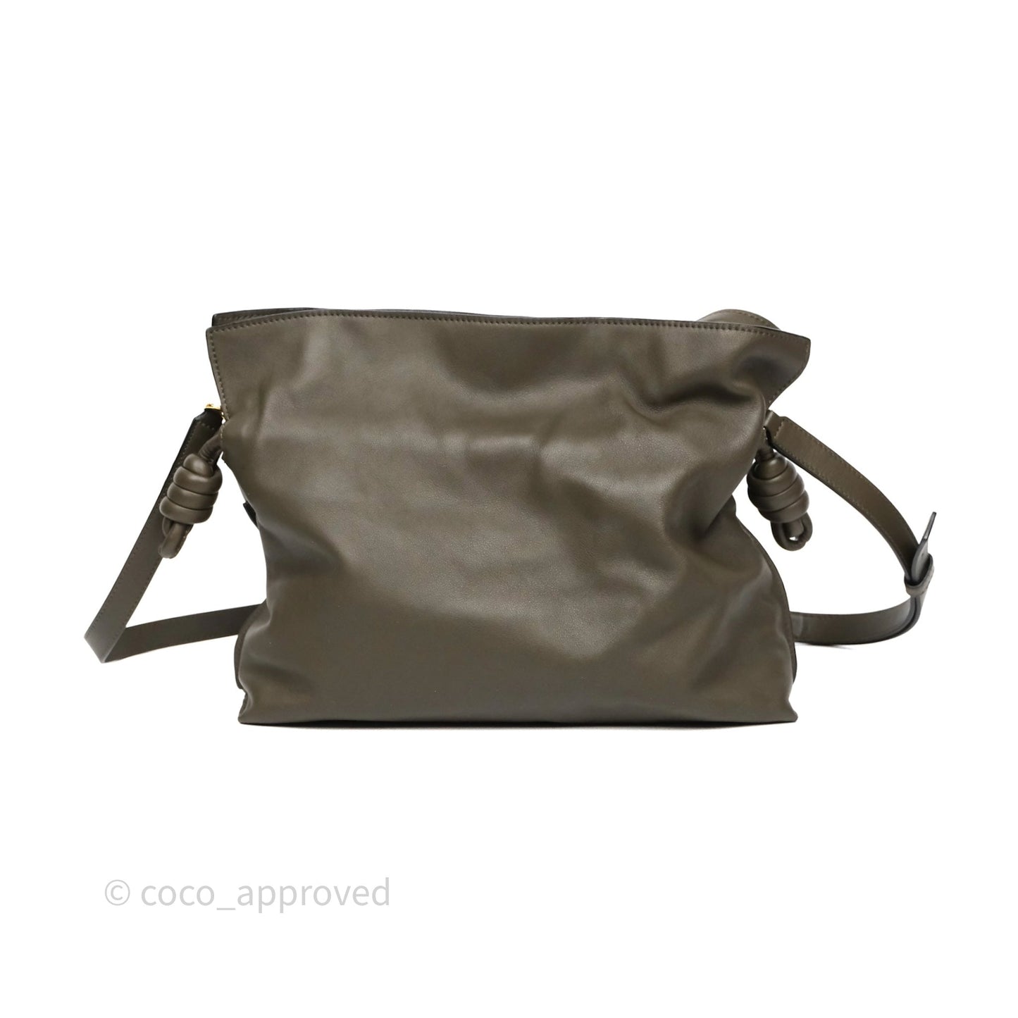 Loewe Flamenco Clutch Medium in Nappa Calfskin Dark Khaki Green