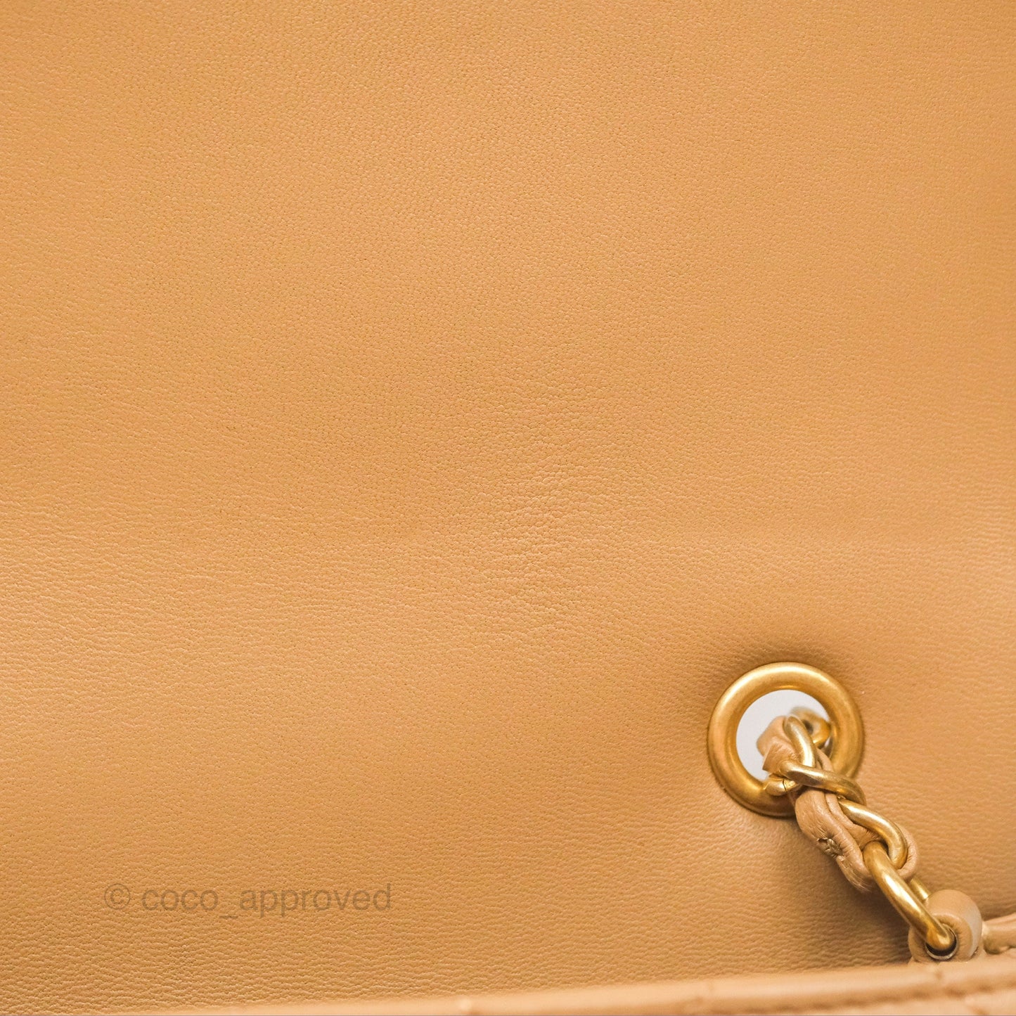 Chanel Mini Flap Bag With Heart CC Charm Beige Lambskin Aged Gold Hardware 22B