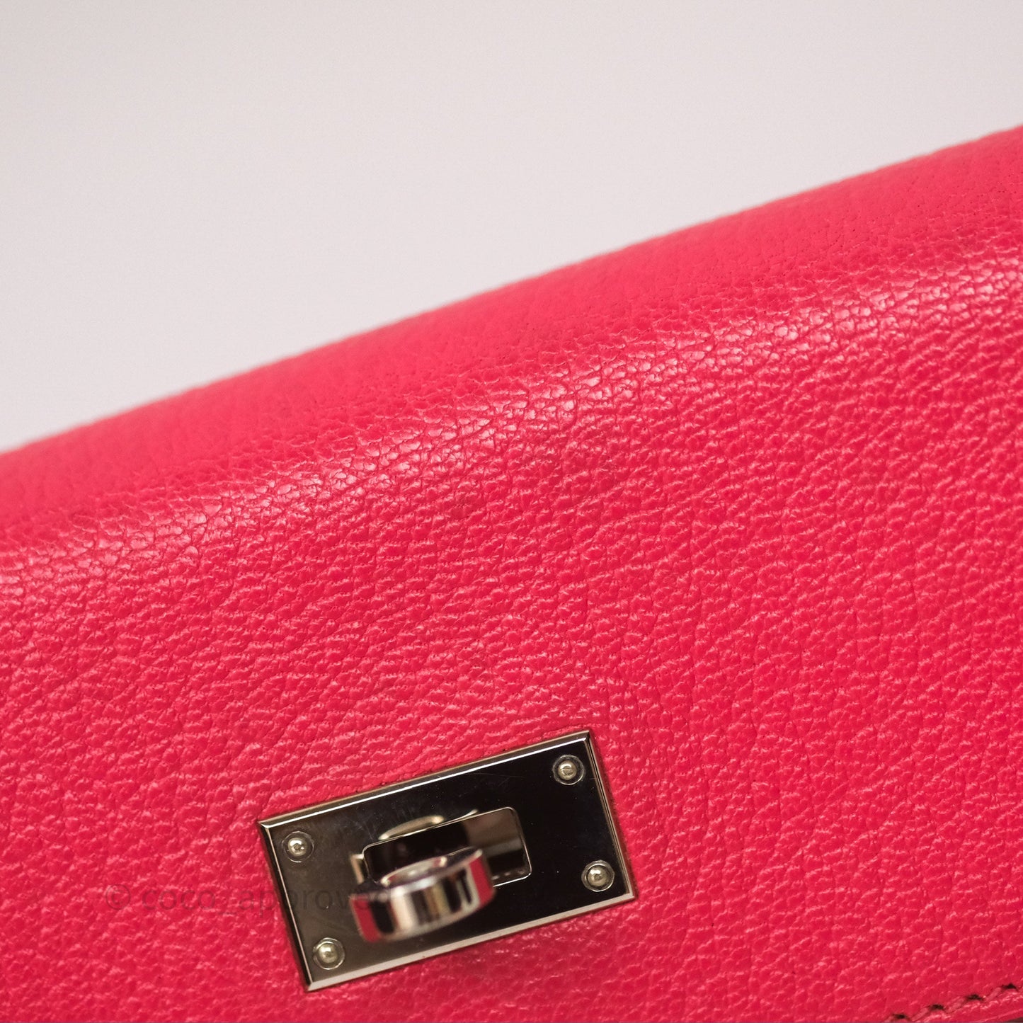 Hermès Kelly Wallet Pink Chevre Mysore Palladium Hardware