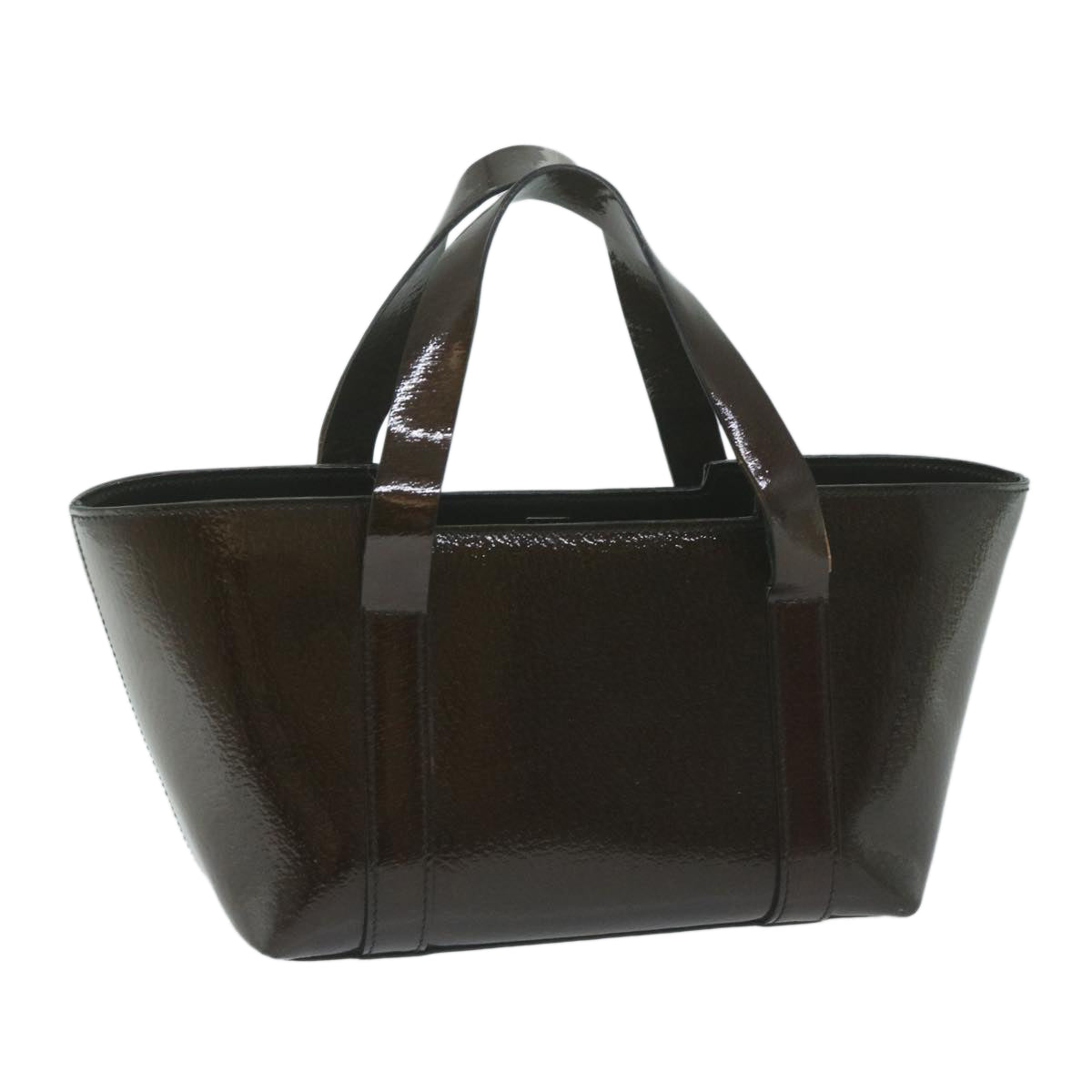 GUCCI Hand Bag Enamel Brown  64632
