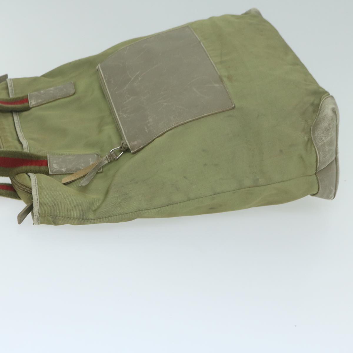 GUCCI GG Canvas Sherry Line Tote Bag Beige Red khaki 019 0401  64642