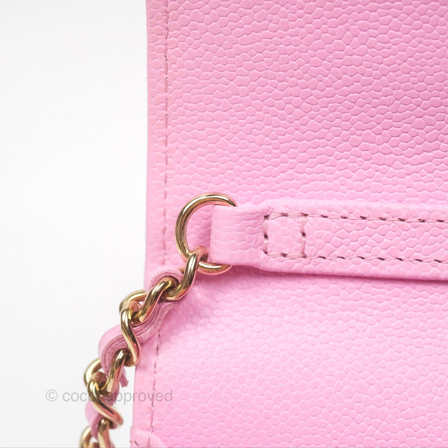 Chanel Business Affinity Clutch With Chain Pink Caviar Gold Hardware