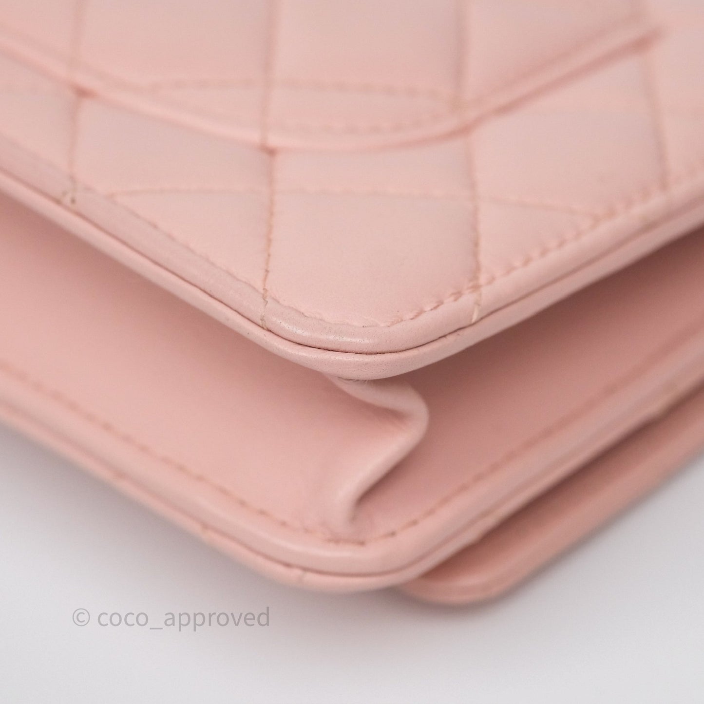 Chanel Camellia Crush Wallet on Chain WOC Pink Lambskin Aged Gold Hardware