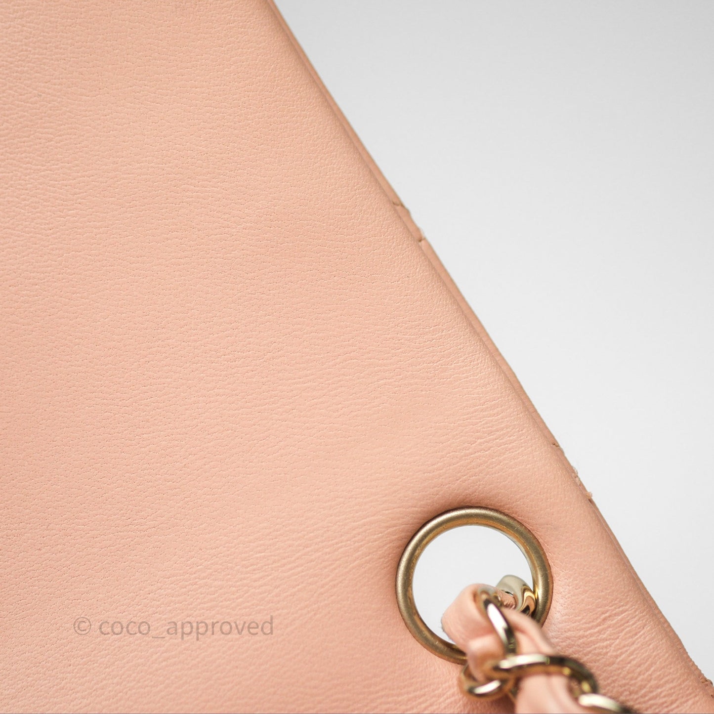 Chanel Mini Square Flap Quilted Beige Pink Lambskin Gold Hardware