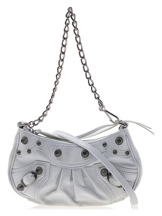 Luxury Balenciaga Le Cagole Chain Mini Shoulder Bag White