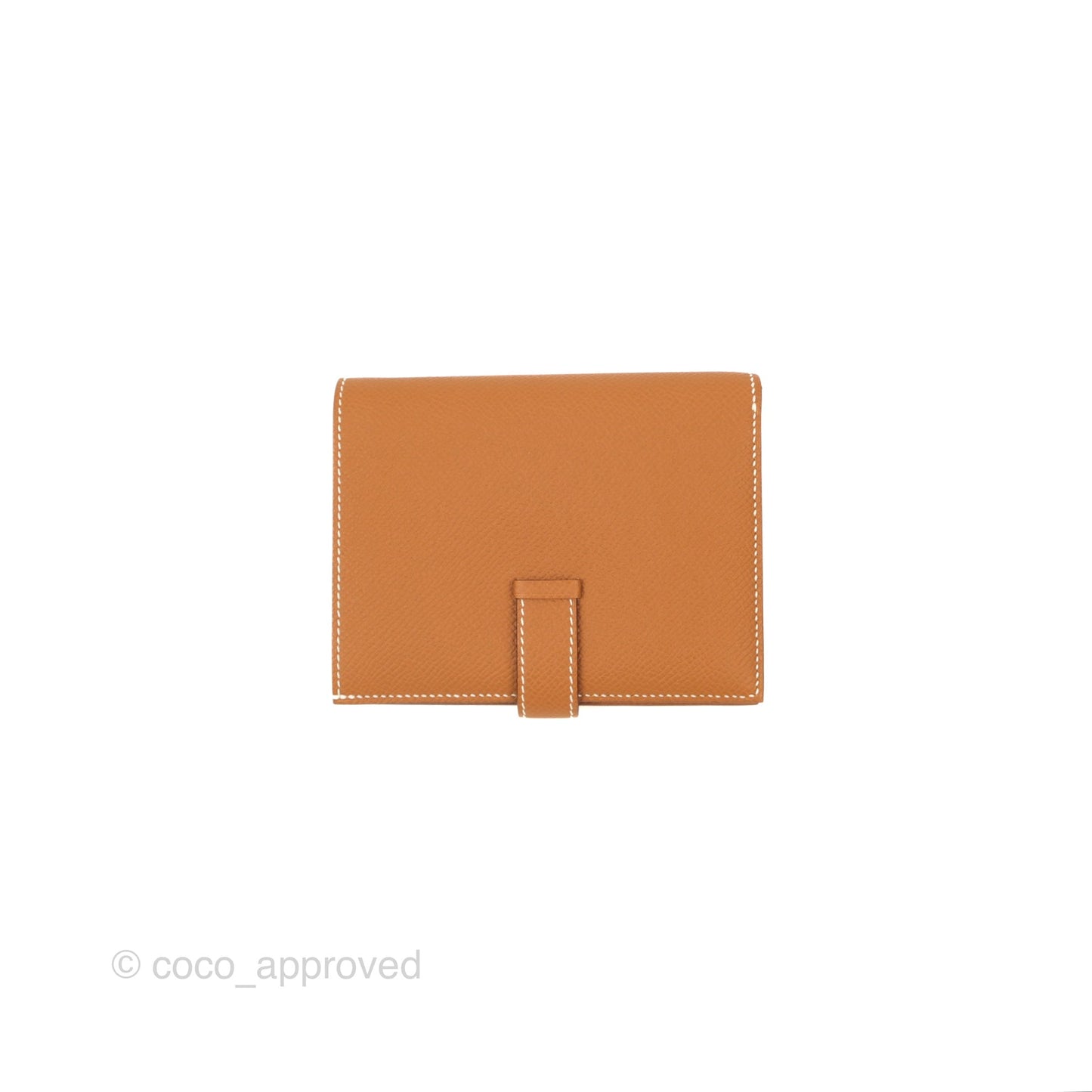 Hermes Bearn Compact Wallet Gold Epsom Gold Hardware