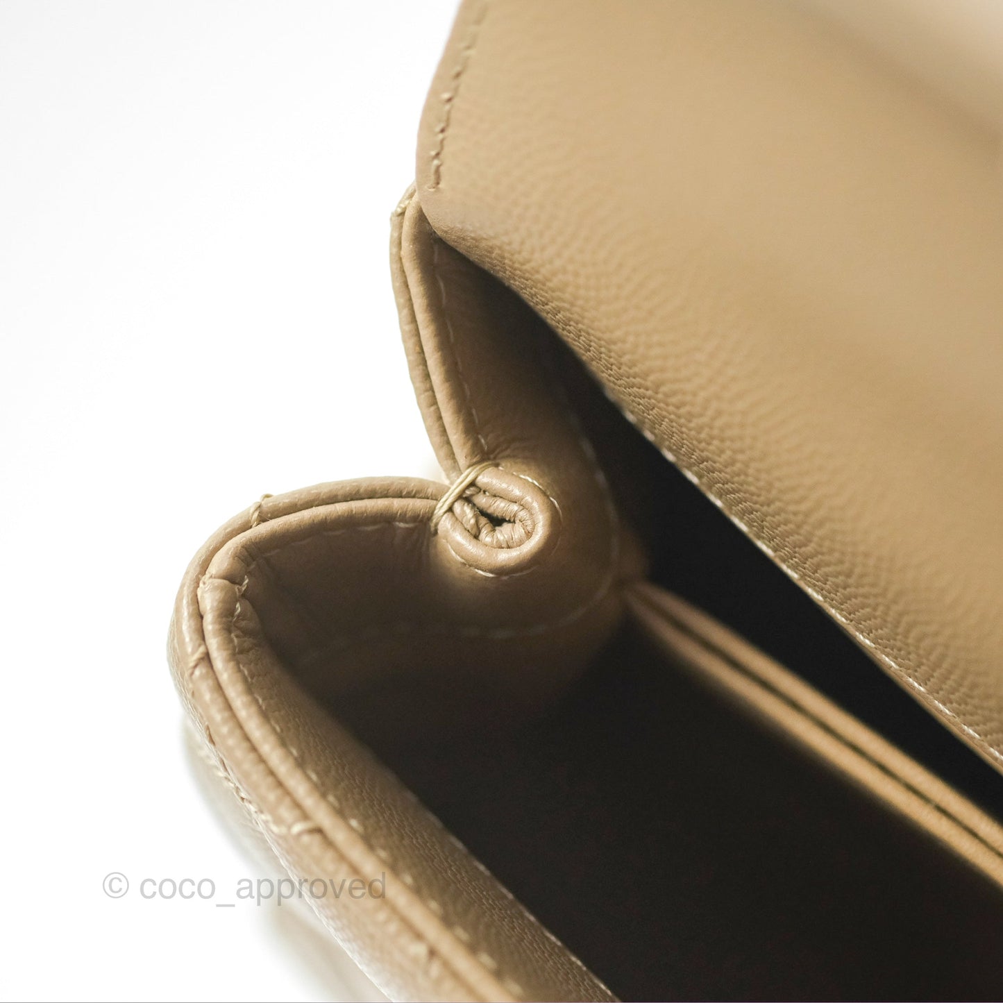 Chanel Mini Coco Handle Quilted Dark Beige Caviar Gold Hardware